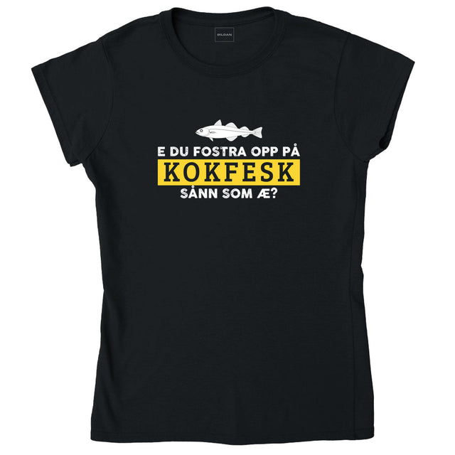 Kokfesk – dame T-skjorte – sort – Gildan 64000L