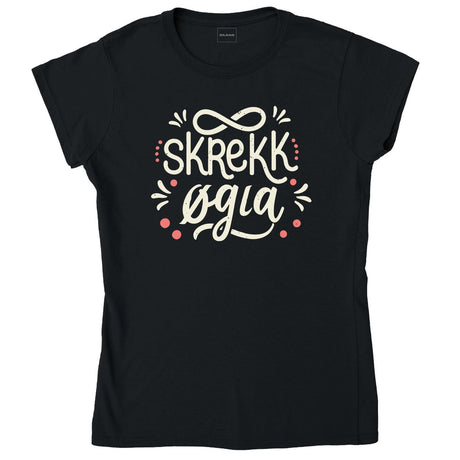 Skrekkøgla – dame T-skjorte – sort