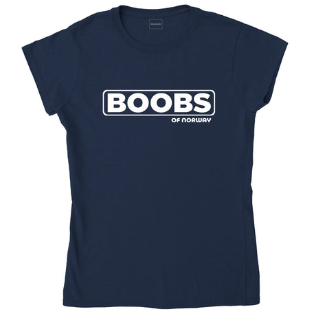 Boobs of Norway – dame T-skjorte – marineblå – Gildan 64000L
